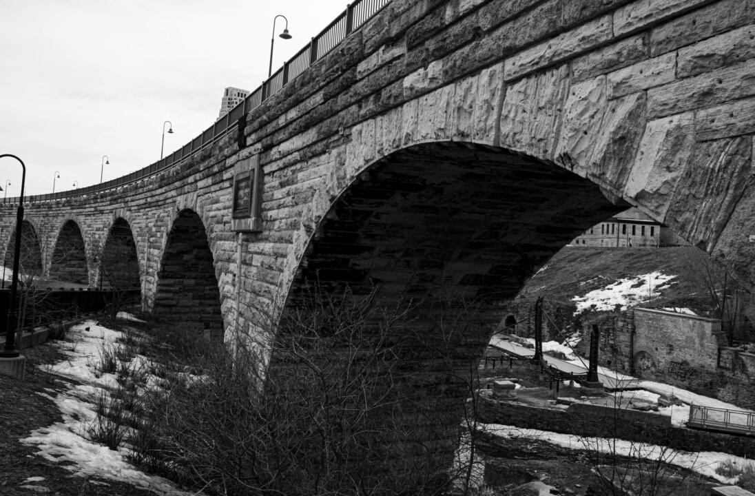 old bridge black and white