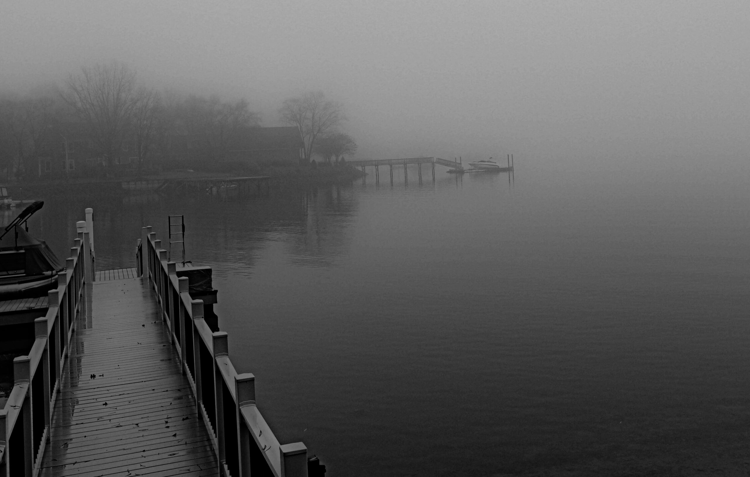 hazy lake