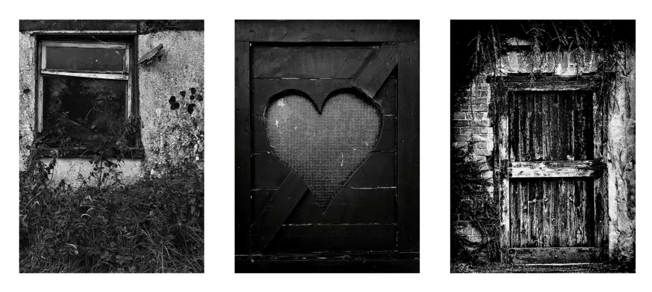 black and white triptych