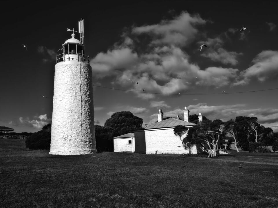 lighthouse black and white