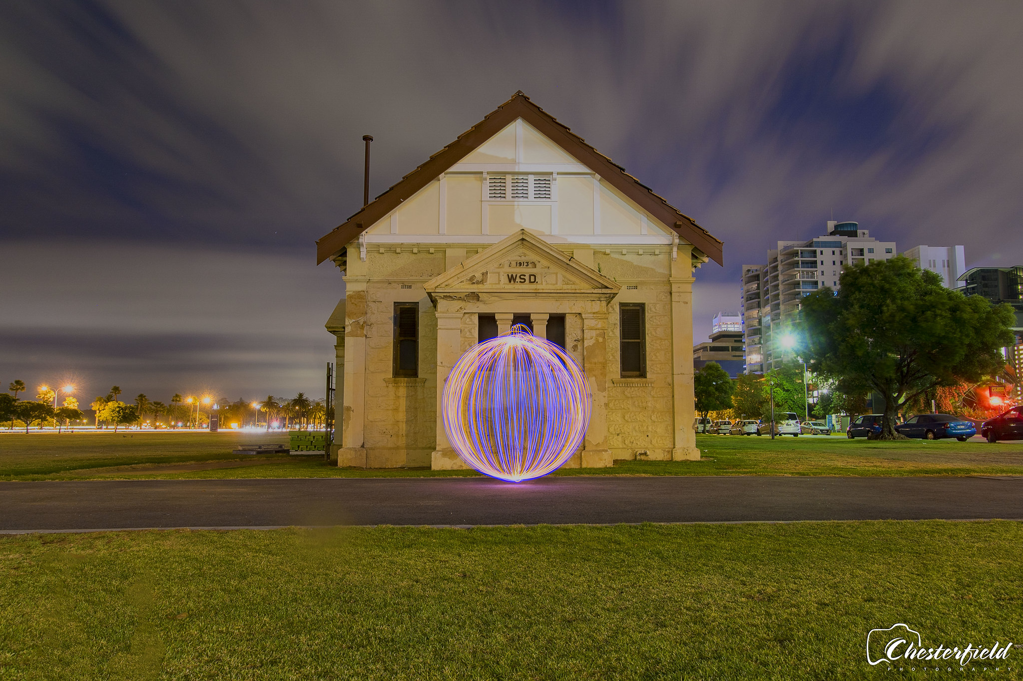 moving clouds light painting