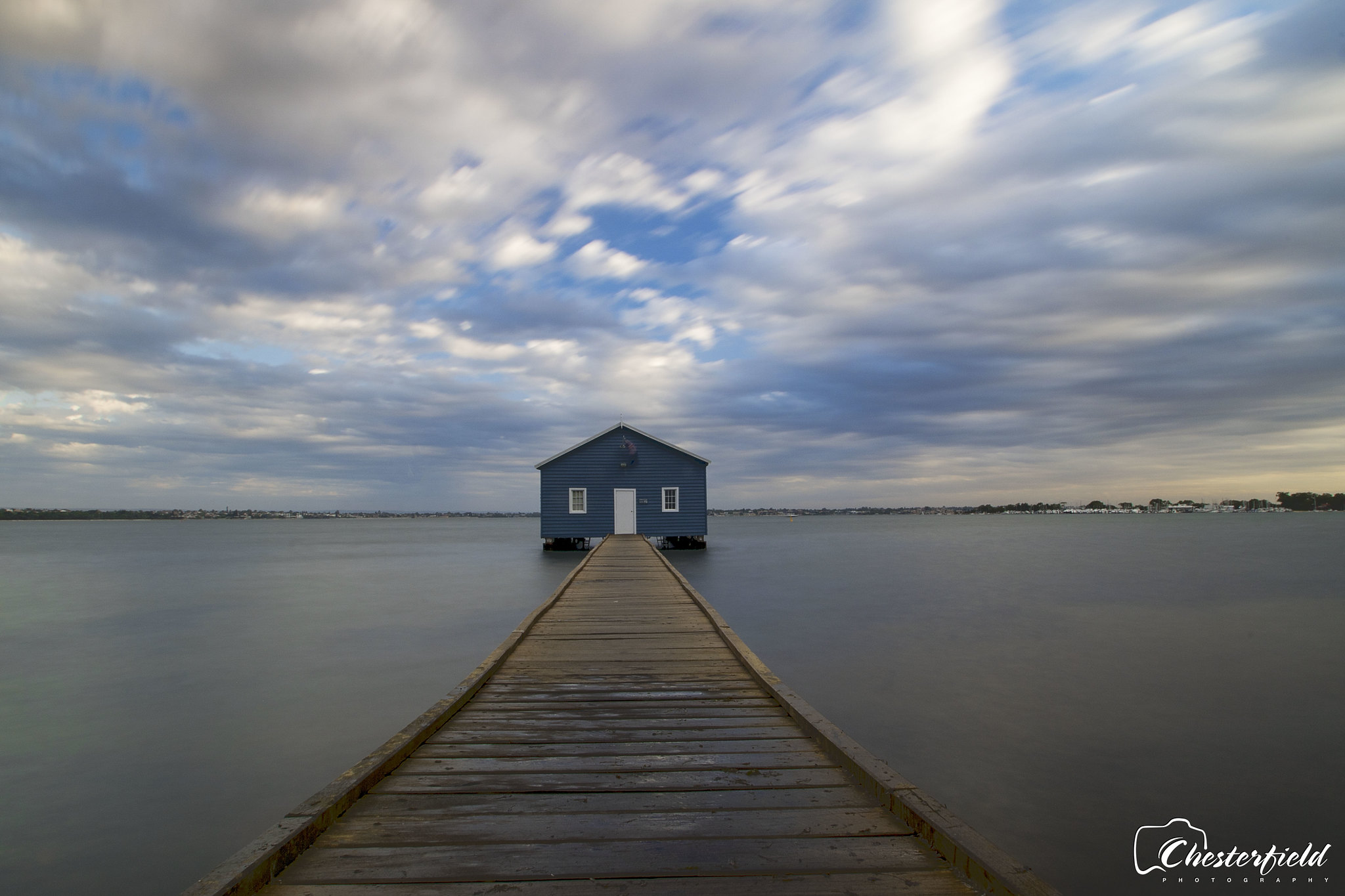 peaceful scene moving clouds