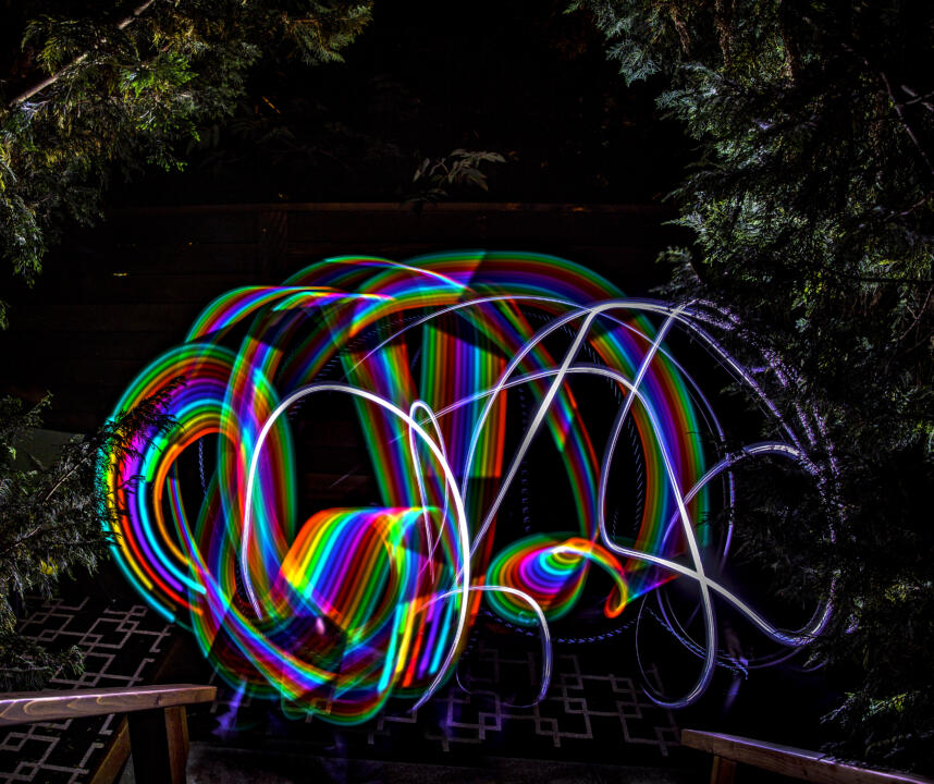 light painting multiple colors