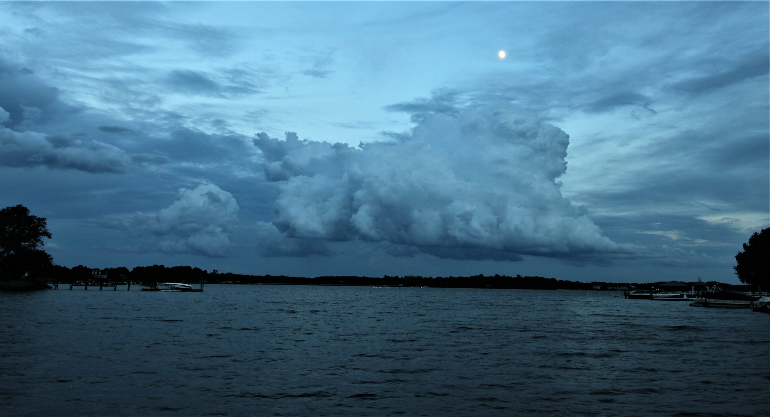 large clouds blue hour