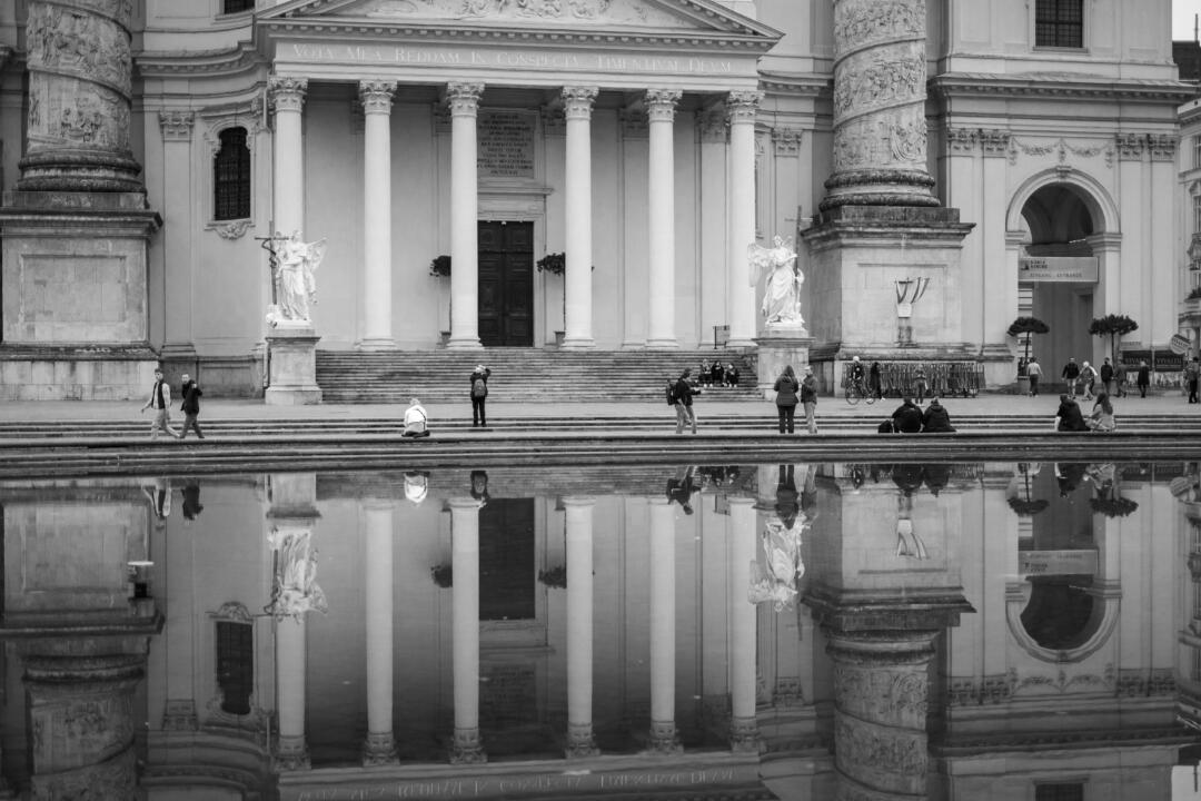 architecture with a reflection