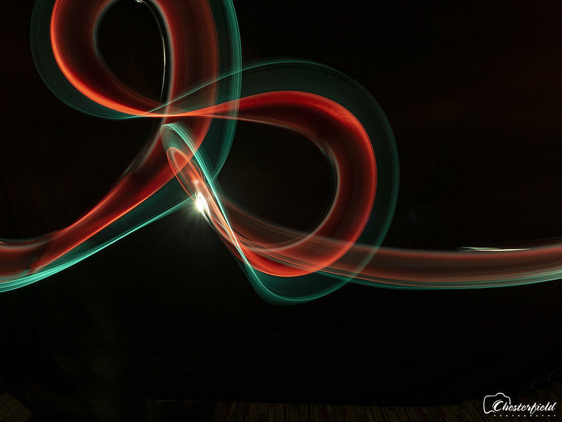 light painting red and green