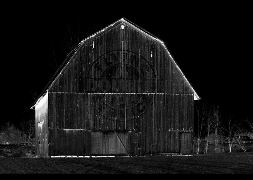 barn dark aesthetic minimal