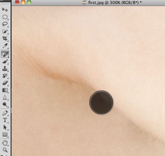 Touched Up With Spot Healing Brush