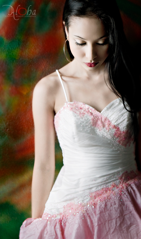 a woman in a pink dress