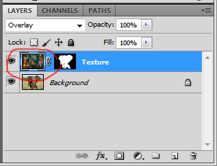 Texture Layer Selected - Note the Link Icon 