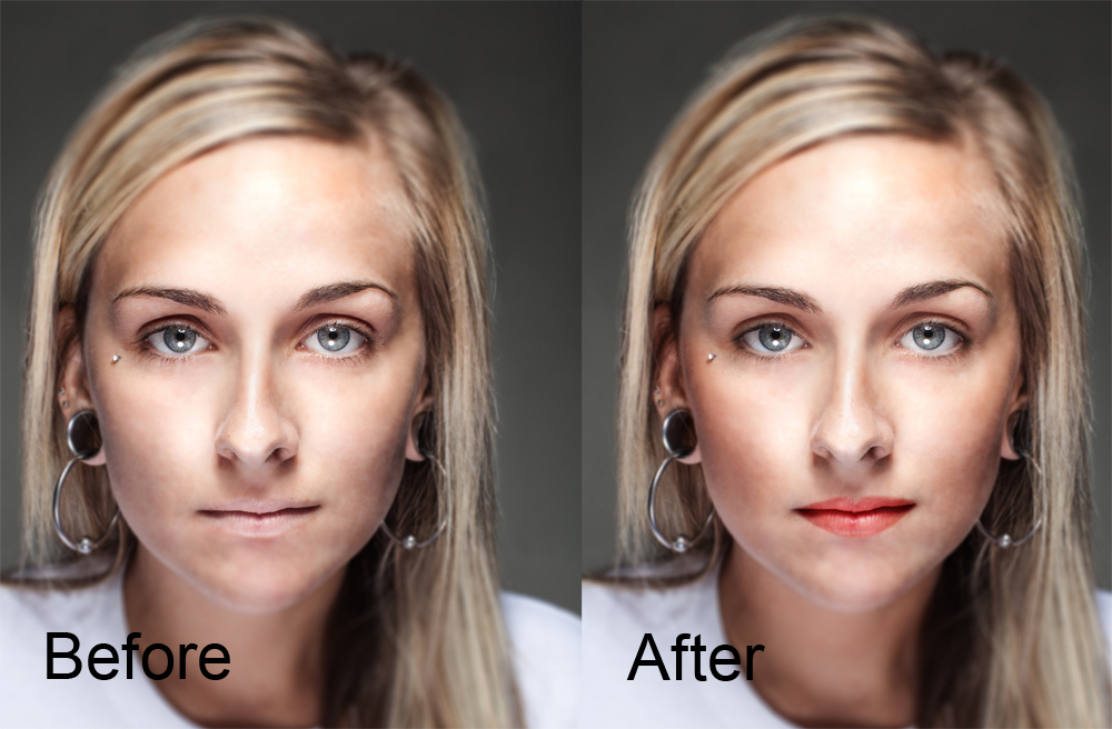 makeup Photoshop before and after