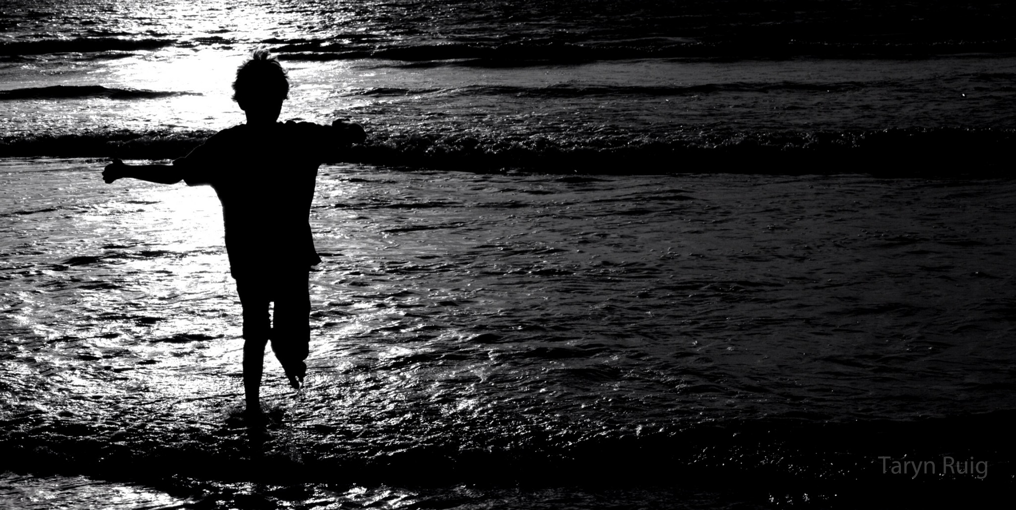 portrait of child on beach