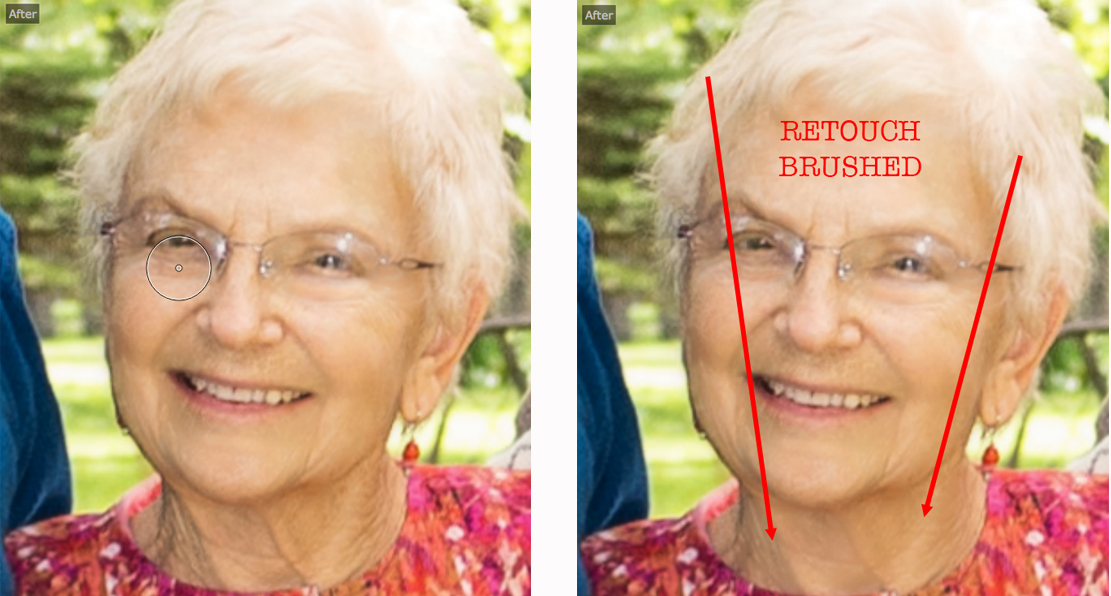 Photograph by Kent DuFault. The Touch Up Brush was used to bring the neck area to a retouched state similar to the face.