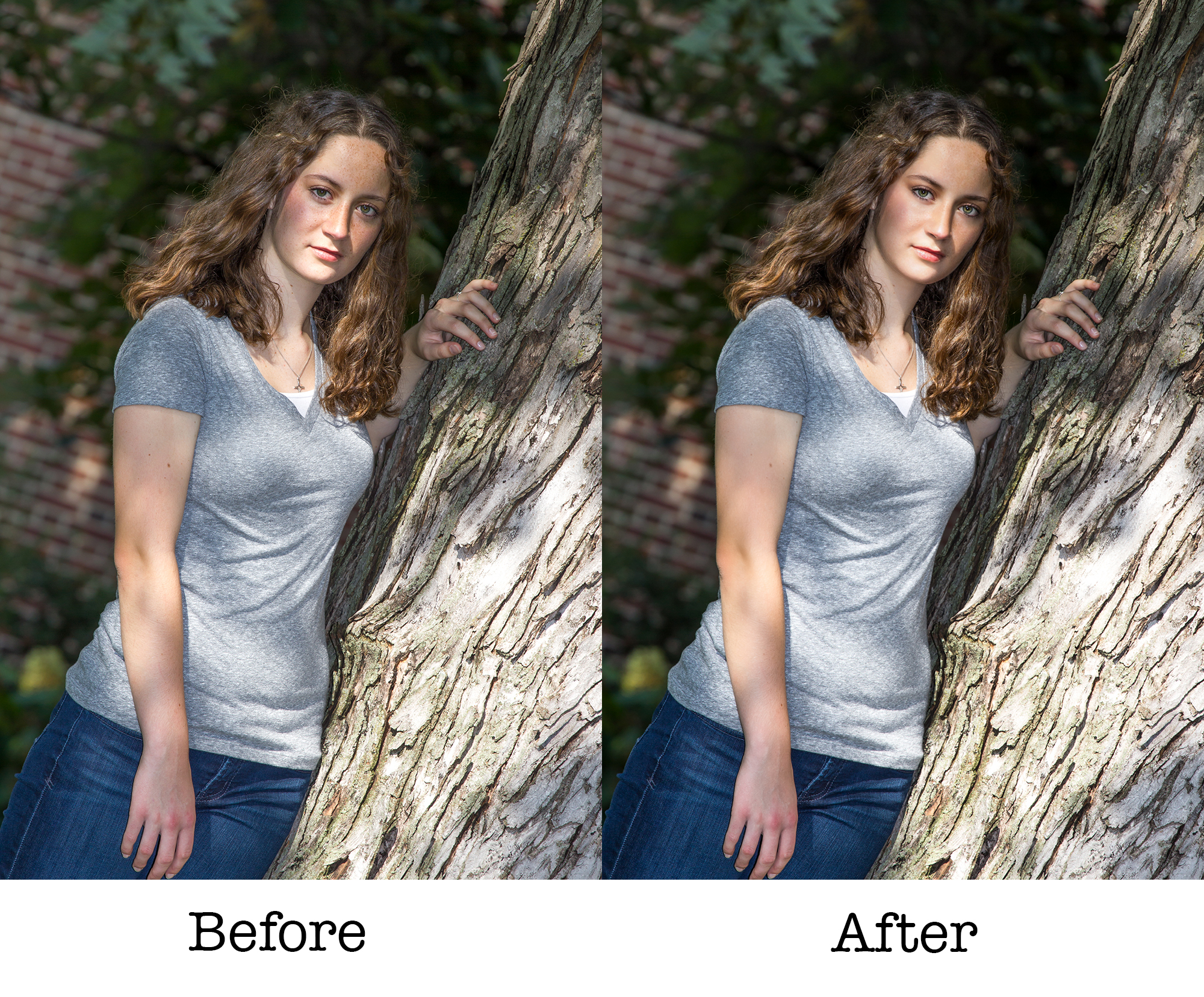 Photograph by Kent DuFault. This half-length portrait was vastly improved within seconds, simply by loading it into the software and saving the results!