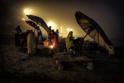 Women in Varanasi after the prayers