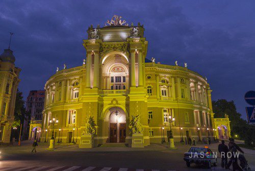 The Odessa Opera House in the Evening