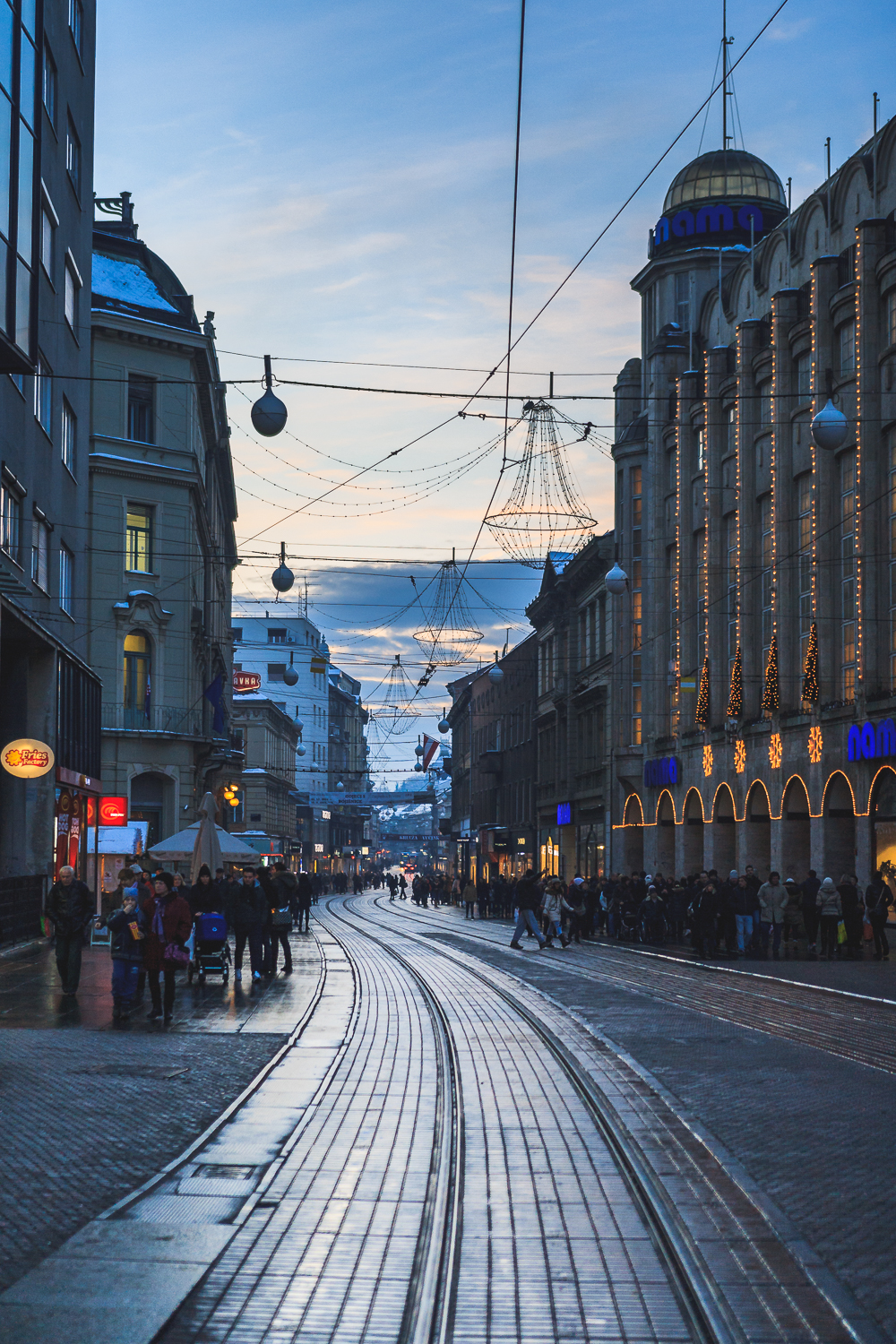 City scene during blue hour. Shot in Zagreb, Croatia. Photo by Dzvonko Petrovski. All rights reserved.