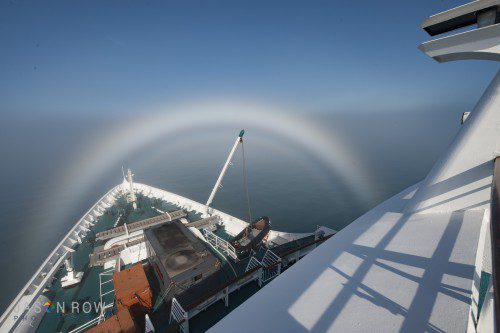 An Ice Bow around the bow of a ship in Greenland