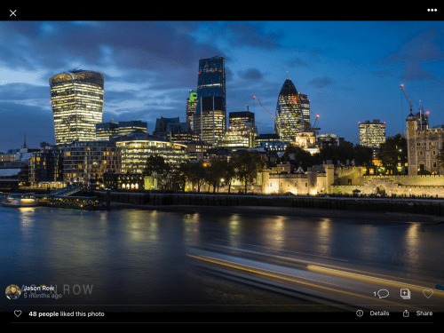 Viewing a portfolio on 500px