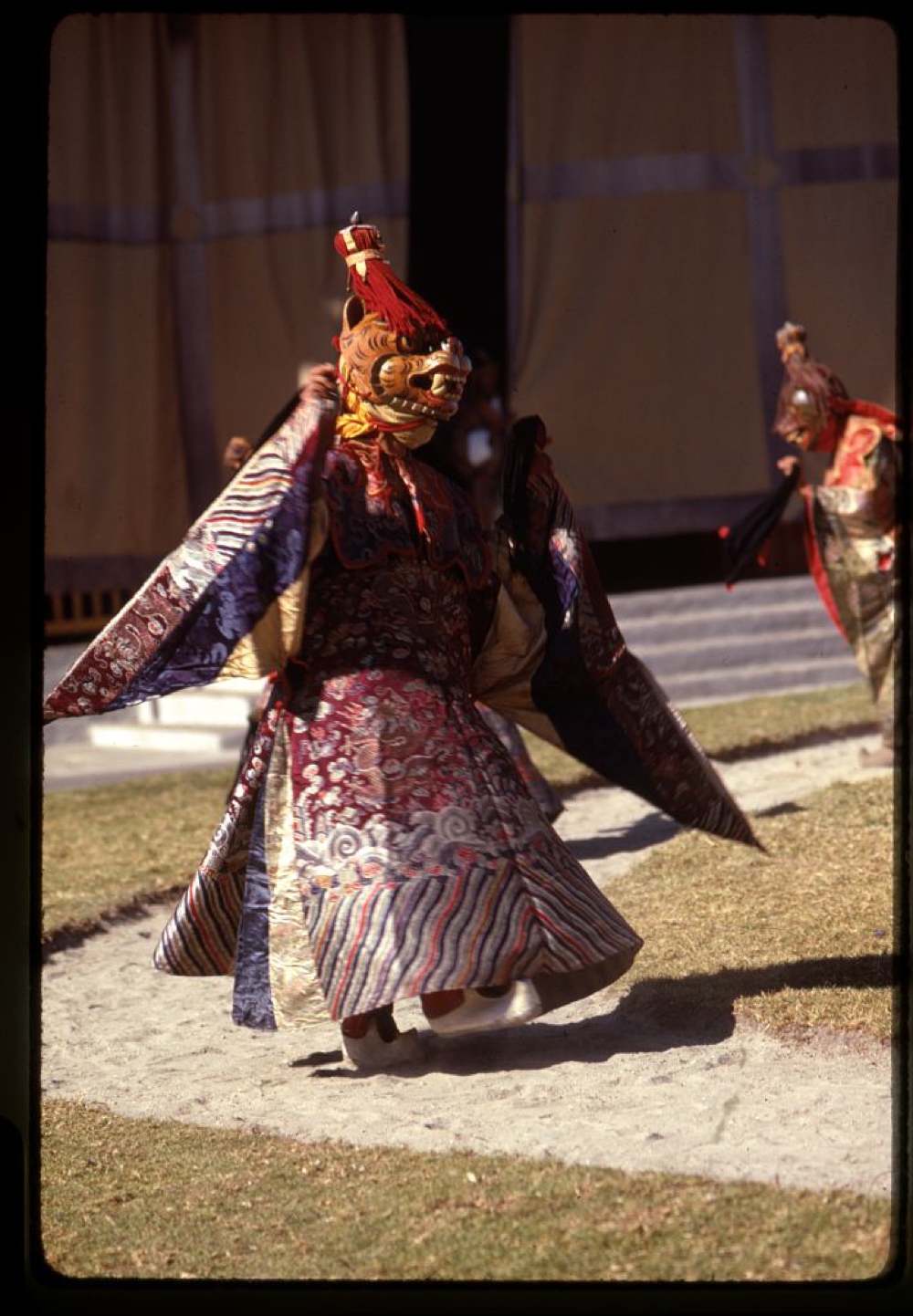 Masked Black Hat dancer at New Year's ceremony, Gangtok, Sikkim