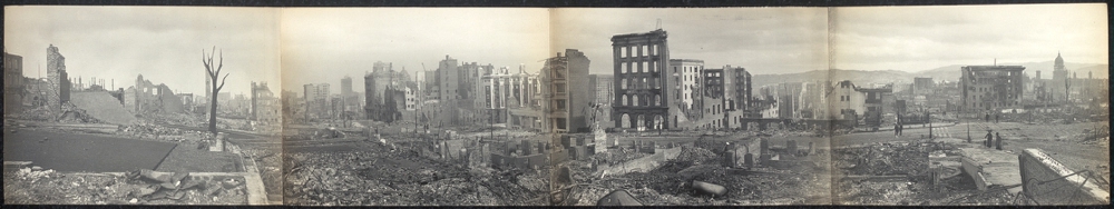 Panorama of burned district from Jones & Bush Sts., S.F.