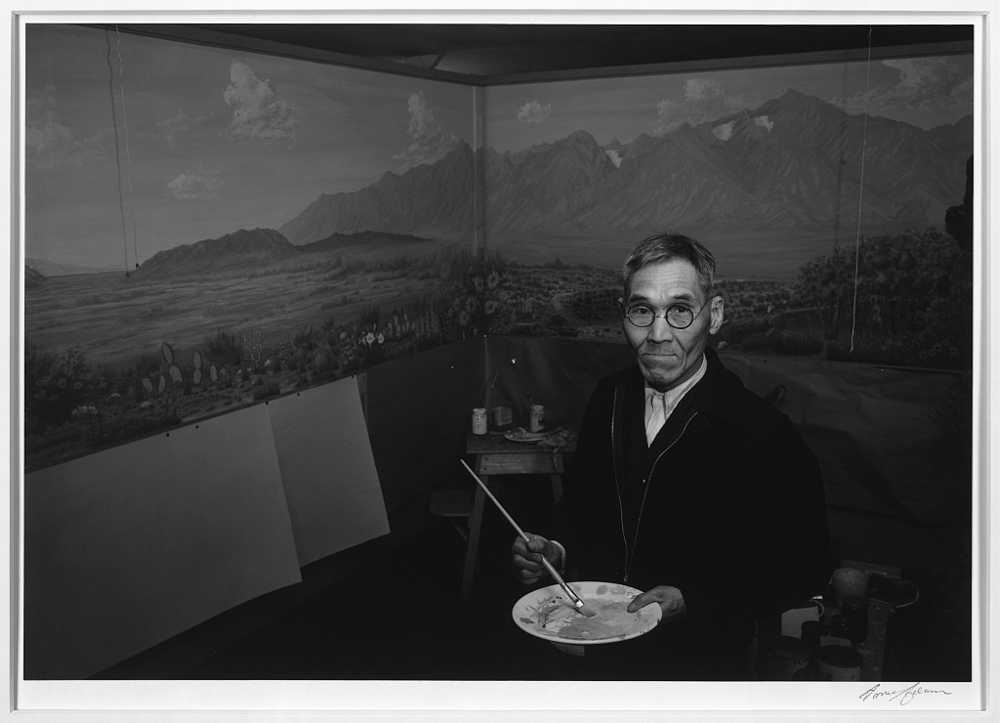 C.T. Hibino, artist, Manzanar Relocation Center