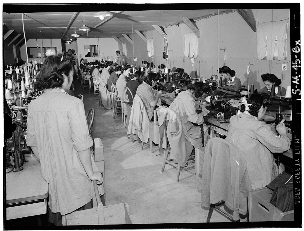 Sumiko Shigematsu, foreman of power sewing machine girls, Manzanar Relocation Center, California