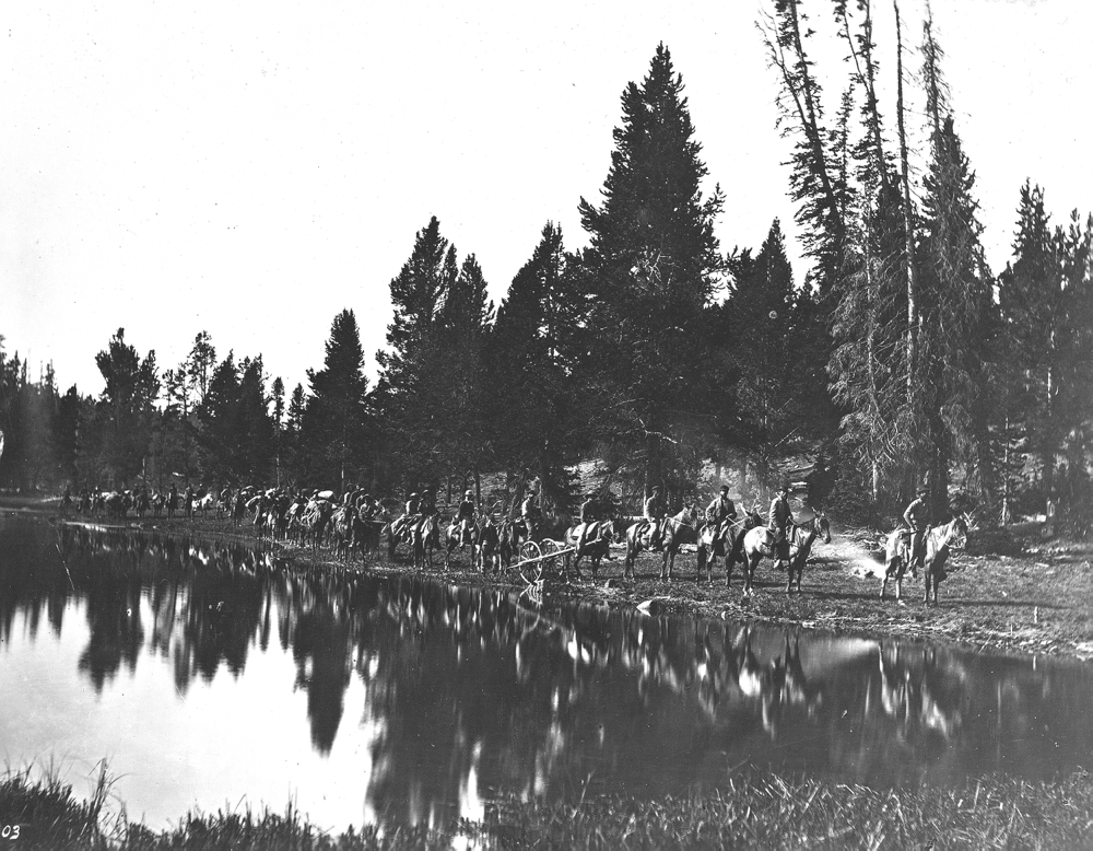 1871 Hayden Survey at Mirror Lake en route to East Fork of the Yellowstone River