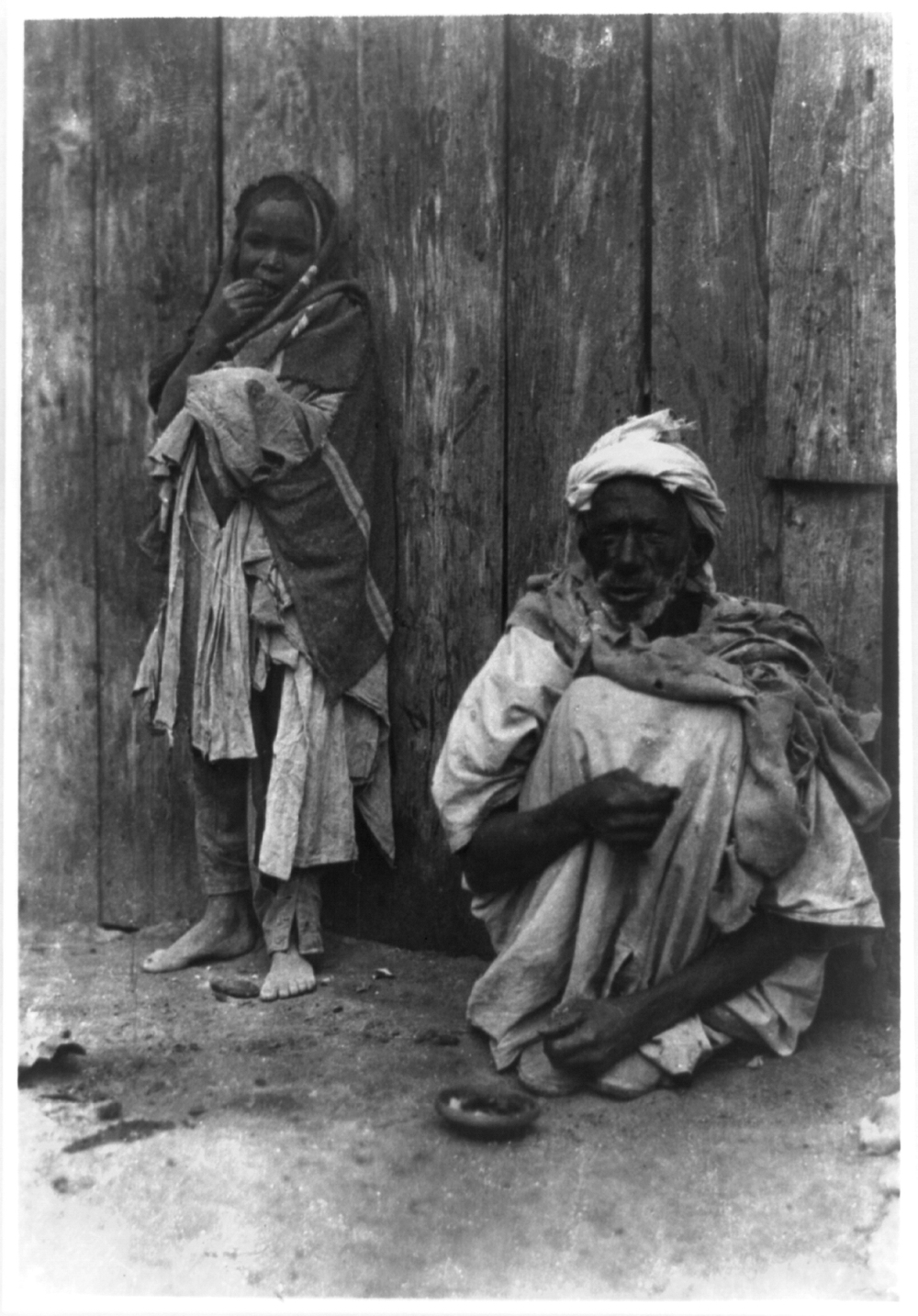 Algeria - Fort Flatters. Old Arab and his fourteen year old wife