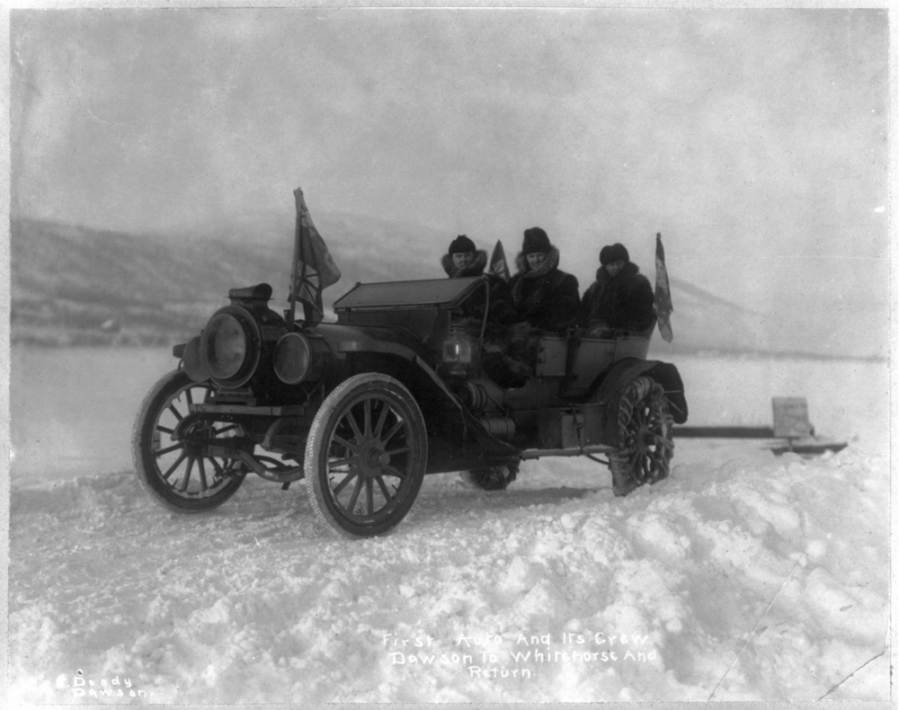 First auto and its crew to go from Dawson to Whitehorse and return