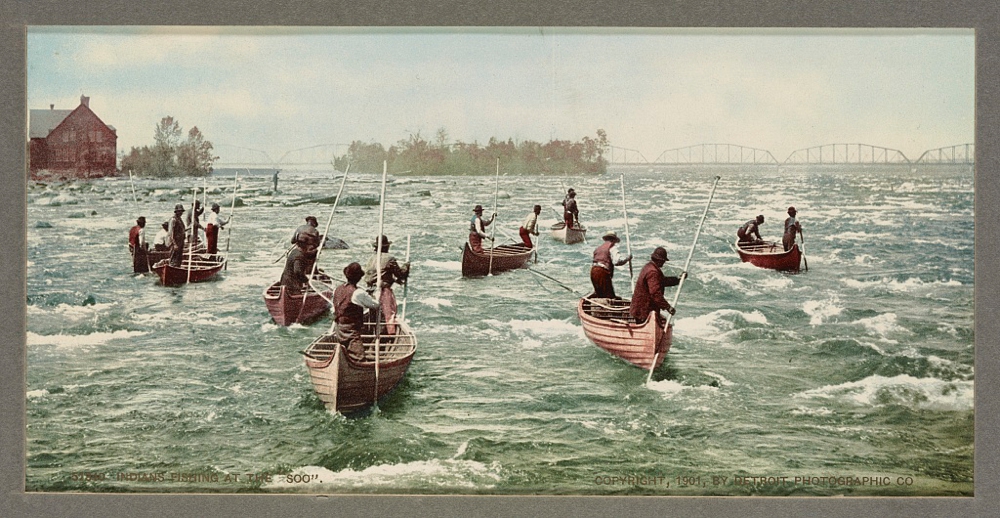 Indians fishing at the Soo