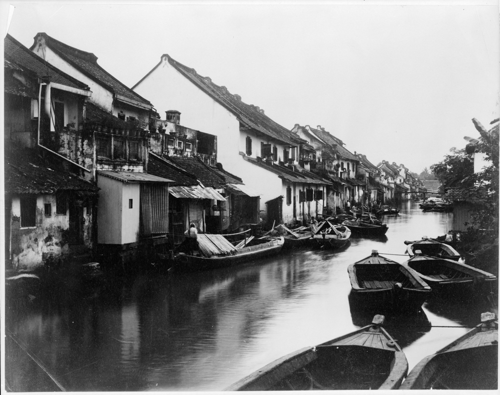 Java - small boats on village canal