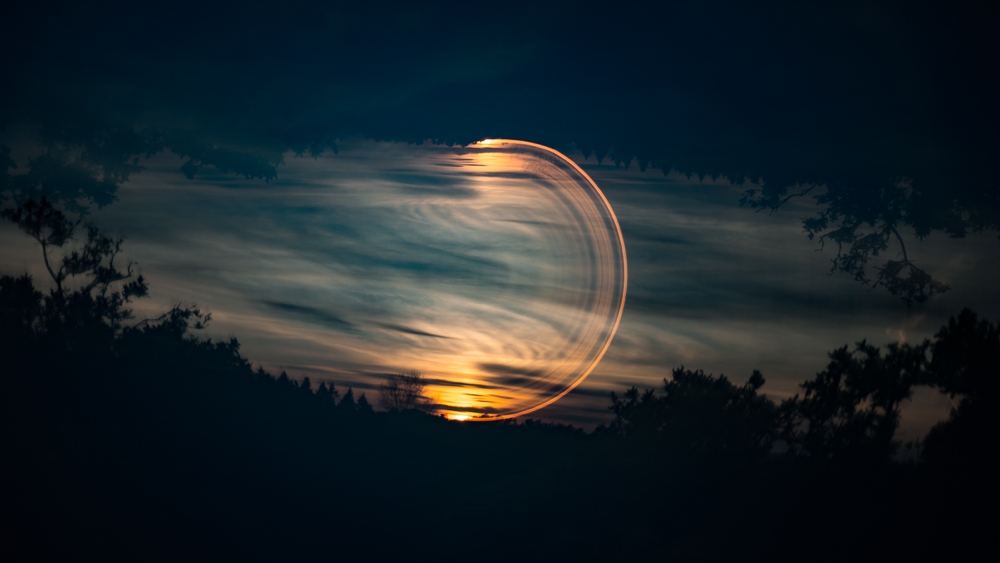 Half Rotation at Sunset