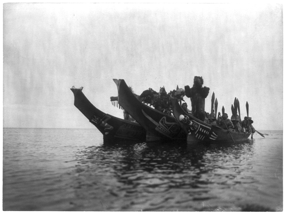 Masked dancers in canoes [B]--Qagyuhl