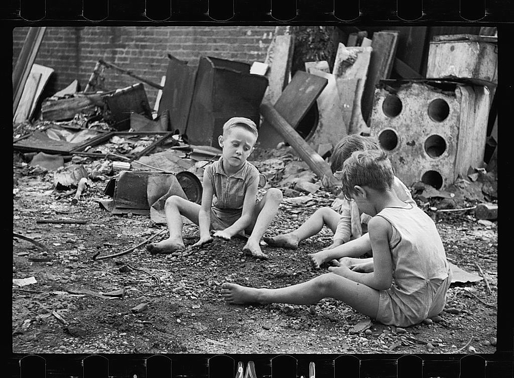 Slum children at play, Washington