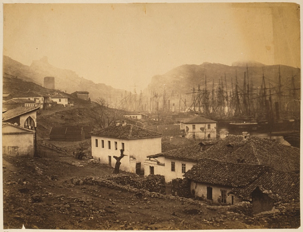 Balaclava looking seawards, the Commandant's house in the foreground