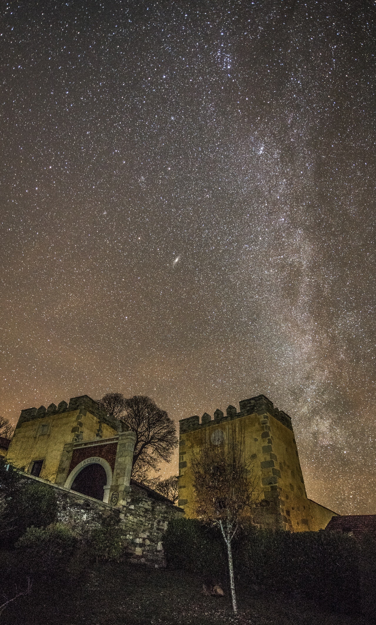 milky way above castle