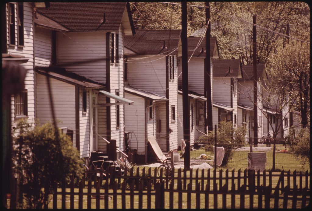 Rear View of Supervisors' Housing in Dehue, West Virginia, a Youngstown Steel Corporation Company Town near Logan 041974