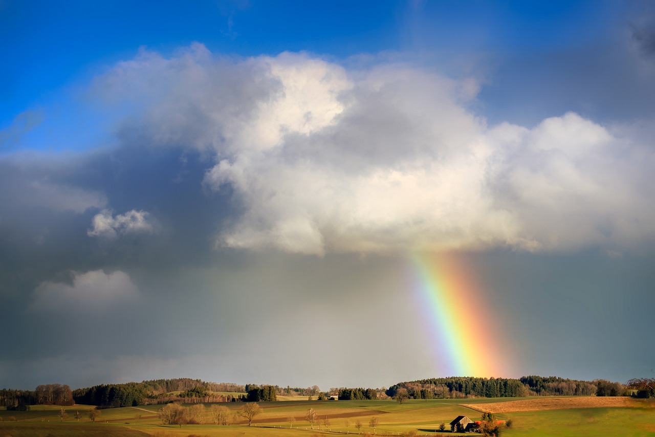 rainbow, nature, cloud