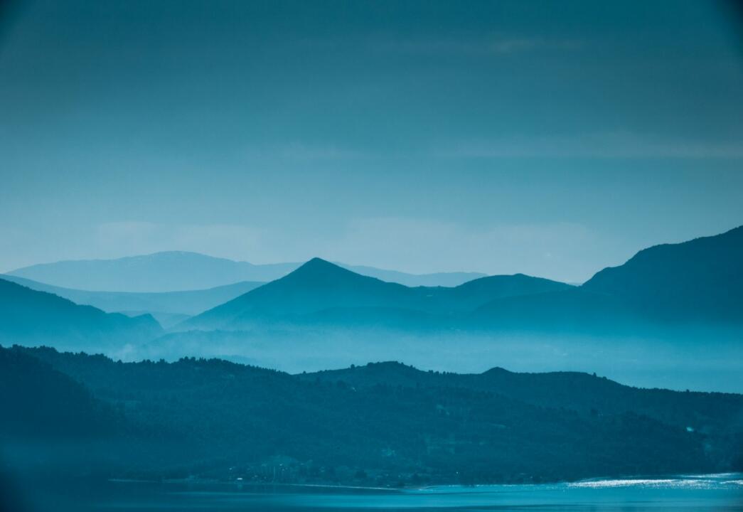 mountain in mist