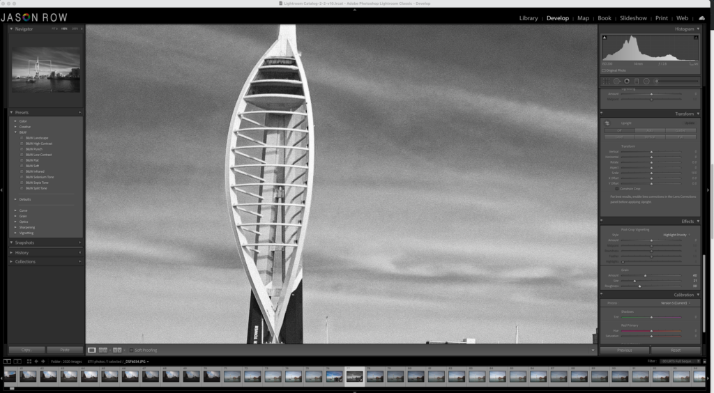 Adding grain in Lightroom