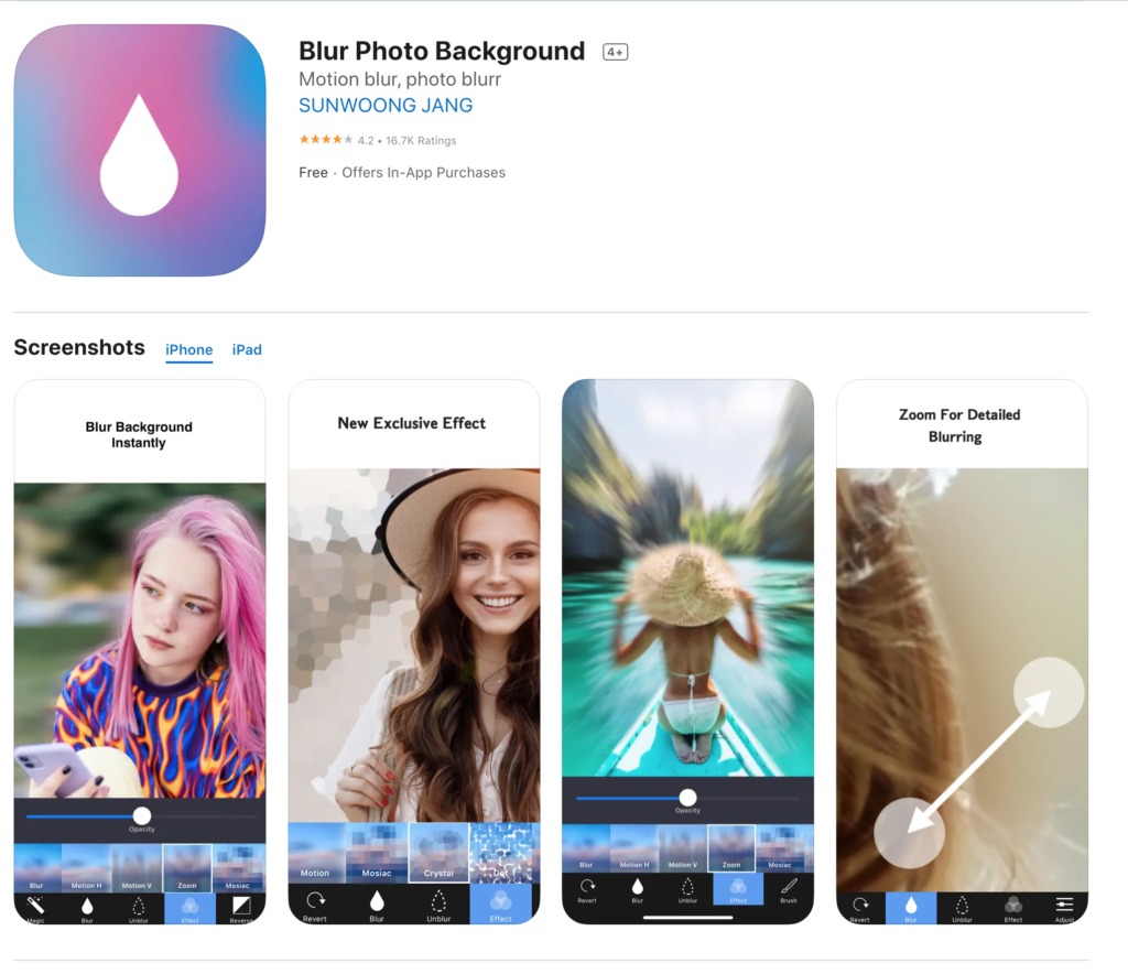 blur photo background app