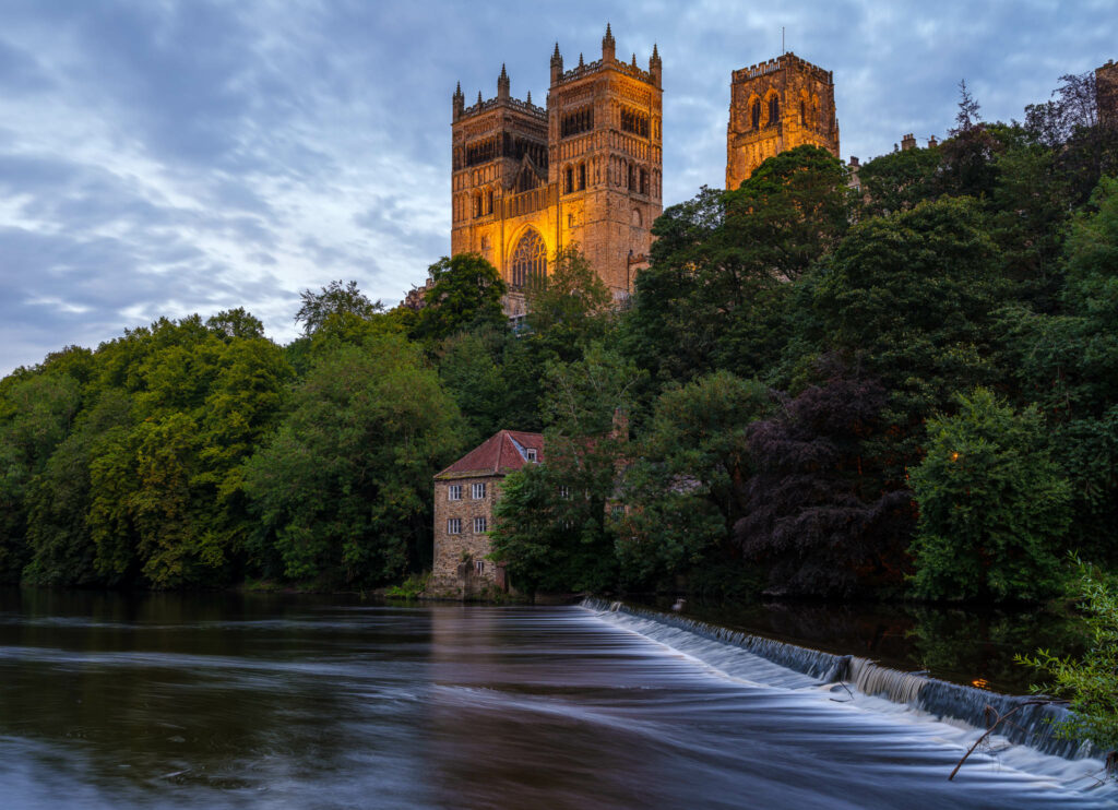 Twilight image of Durham Cathedral and the River Wear 