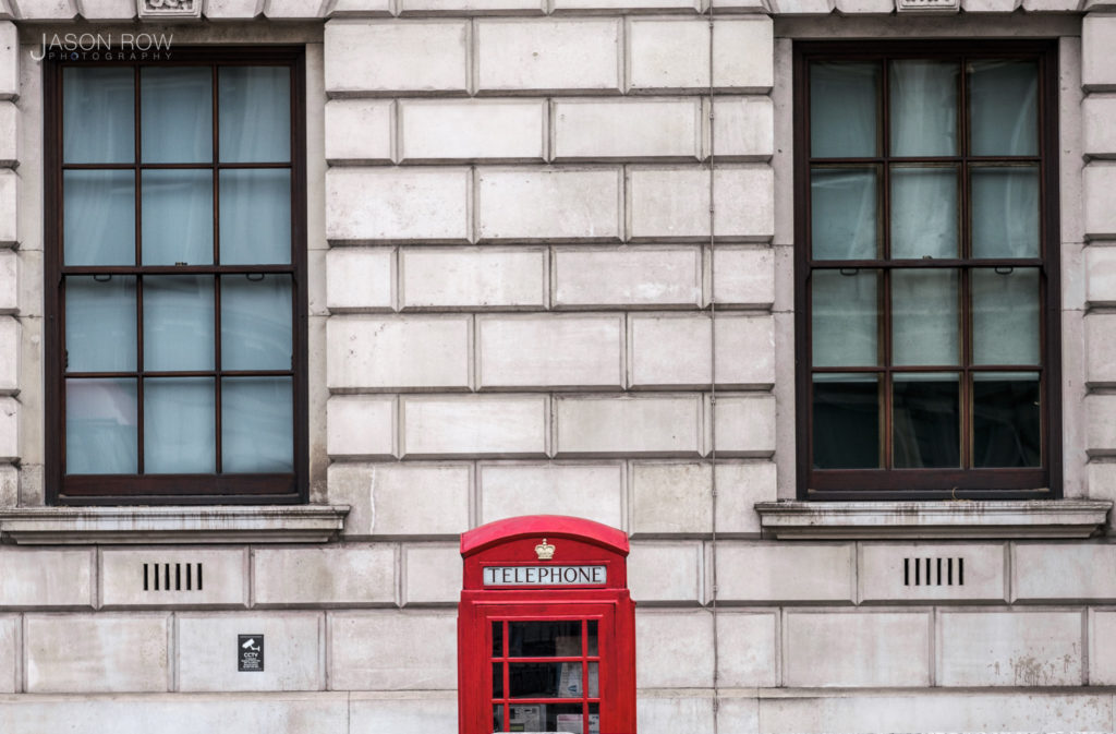 Red British telephone box shot on a Fujifilm X-T4