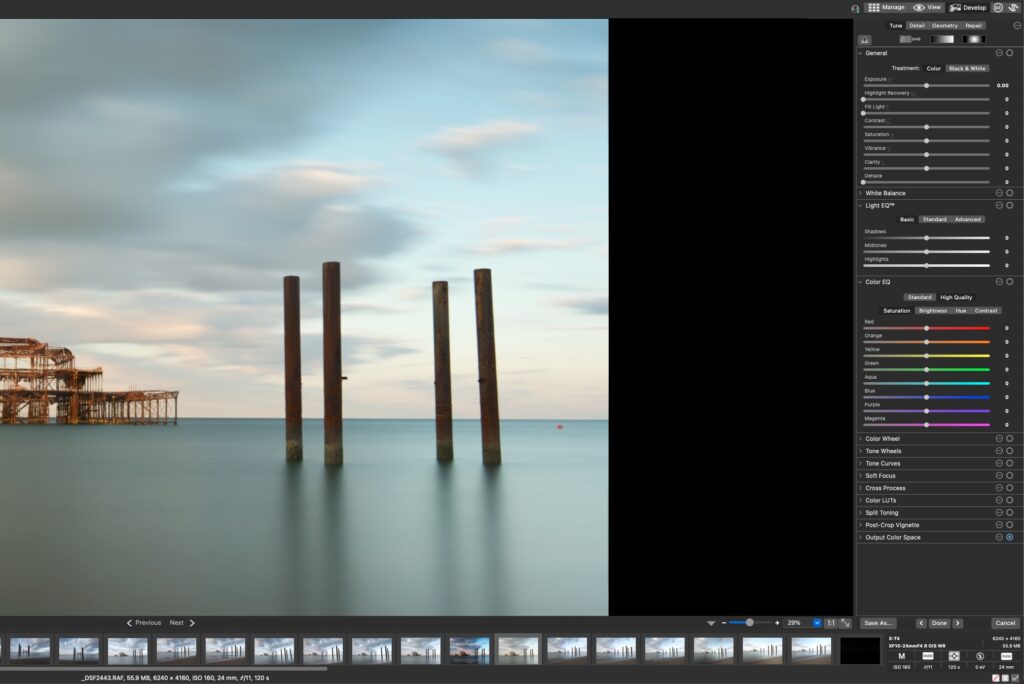 Screenshot of the ACDSee Photo Studio Develop editing tools