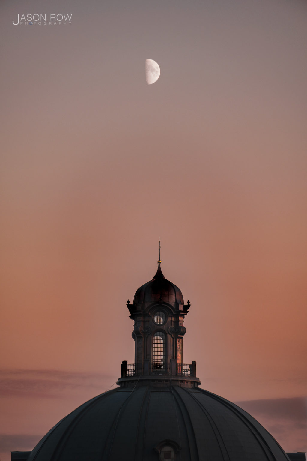 Moon over church dome, Lviv 2021