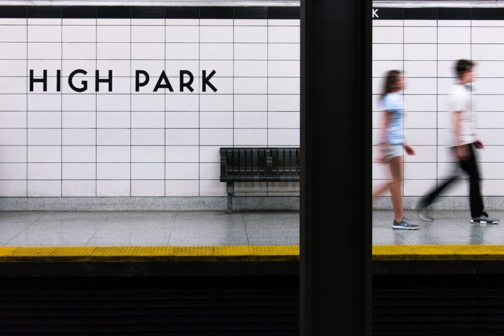 passer by metro station