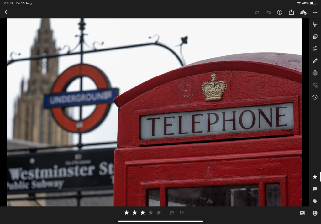 Red Telephone Box on iPad Screen