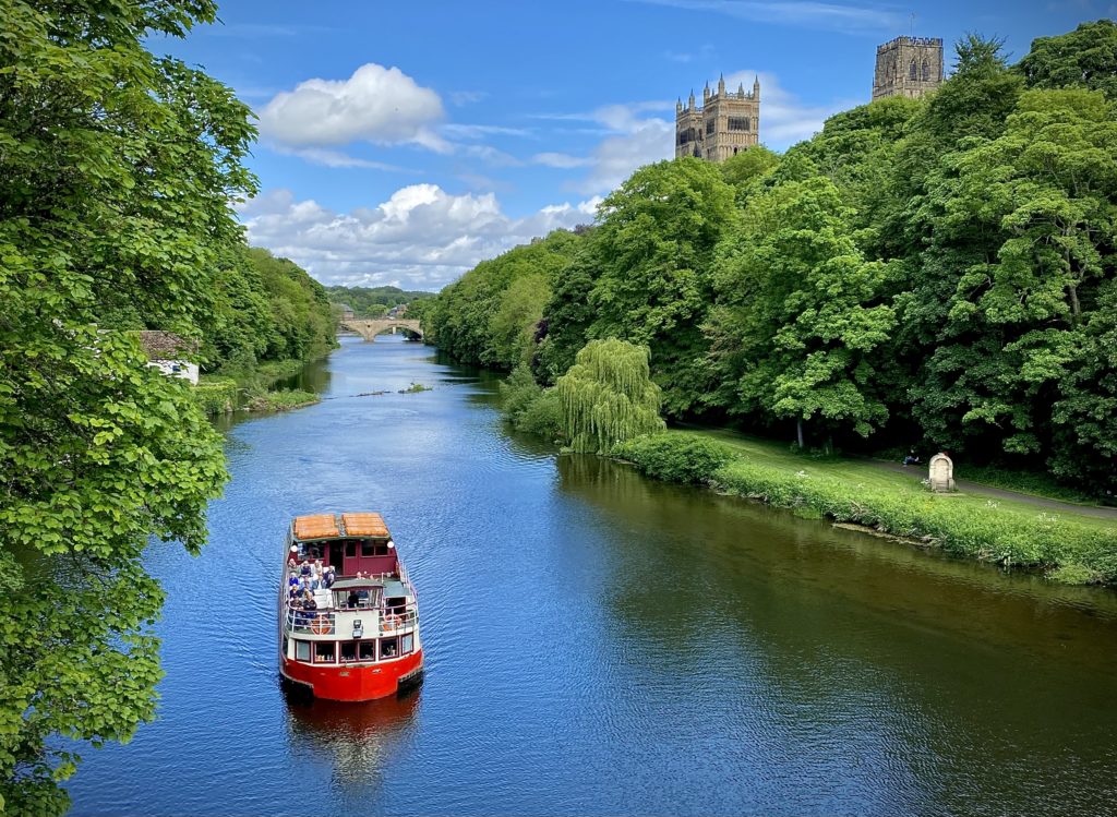 Durham Cathedral and the River Wear on a sunny day