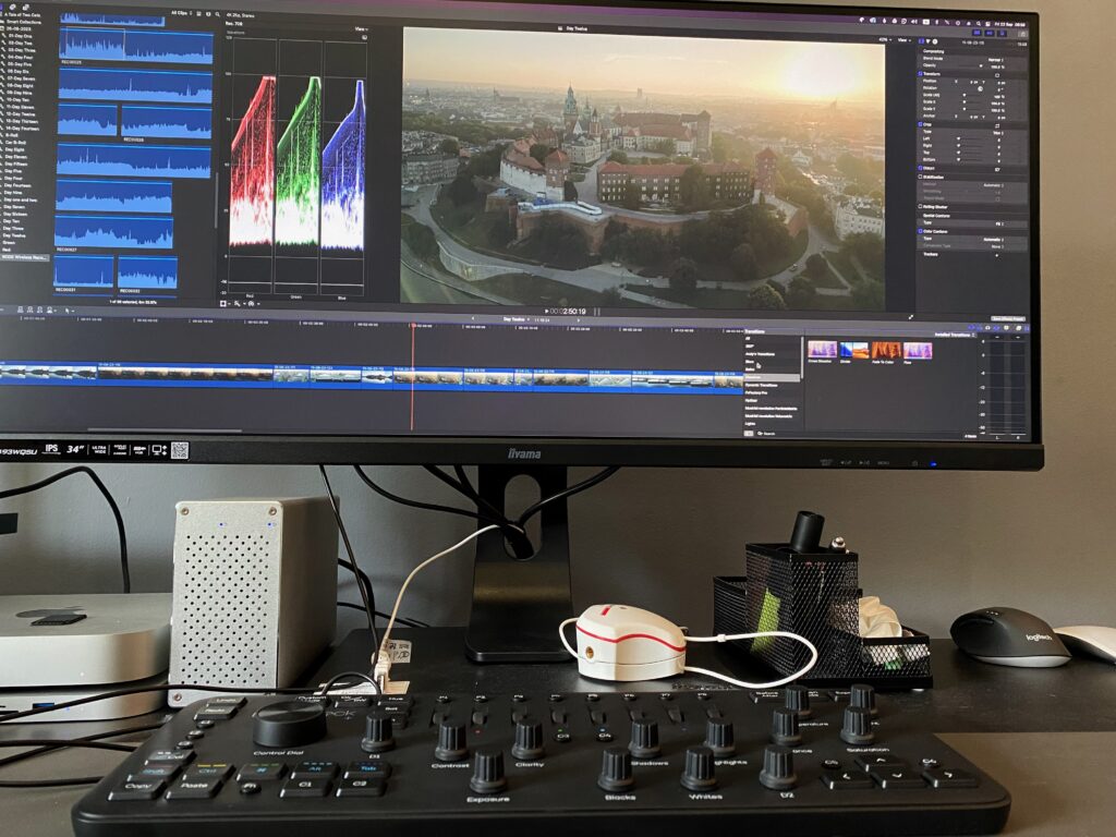 Loupedeck in use with Final Cut Pro on an Apple computer 